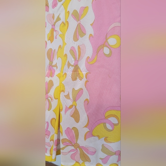 Emilio Pucci for Fromfit Rogers slip. Pink, white, yellow, mustard. Size Large. - Picture 6 of 9